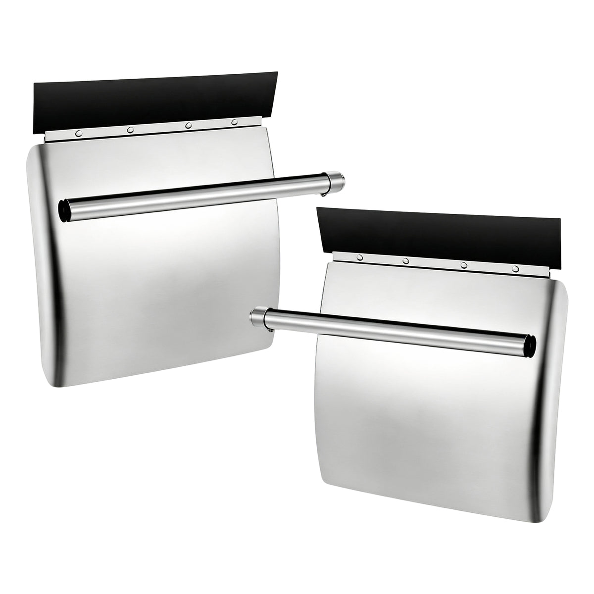 24" x 24" Polished Stainless Steel Quarter Fender Pair, Semi Truck Rear Fender Mud Guards with Mounting Hardware