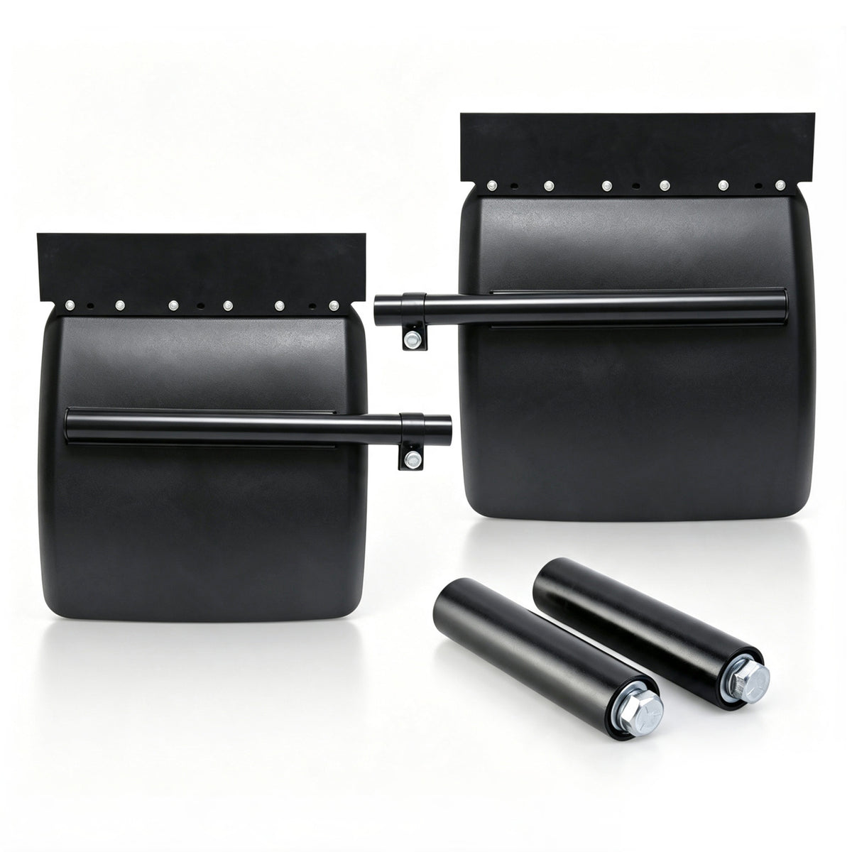 Semi‑Truck Poly Quarter Fender Mud Flap Pair | Heavy‑Duty HDPE Splash Guard with Reinforced Mounting Posts for Semi Trucks