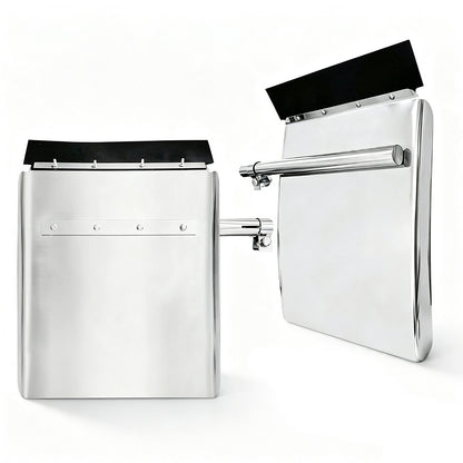 24" x 29" Mirror Polished Stainless Steel Quarter Fender Pair, Heavy‑Duty Semi Truck Mud Guards with Complete Mounting Hardware