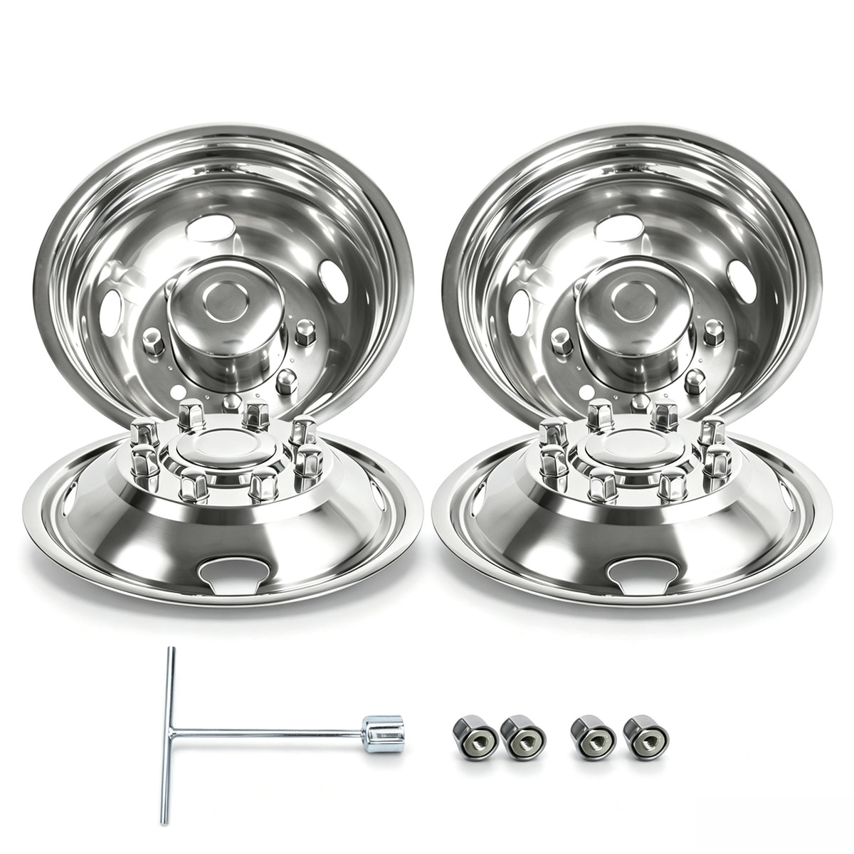 19.5" 304 Stainless Steel Wheel Simulators Kit | Fits 1999‑2002 Ford F450 / F550