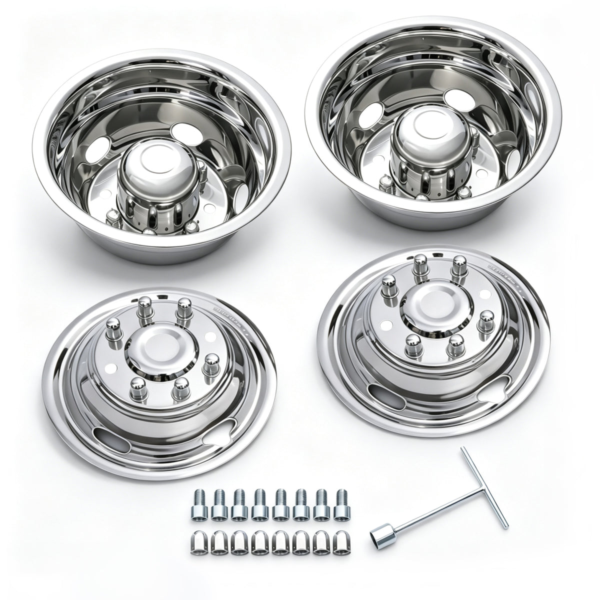 17" 304 Stainless Steel Wheel Simulators Kit | Fits 2011‑2021 Chevy GMC 3500 Dually